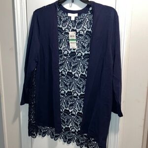 Charter Club Soft Navy Blue sweater jacket